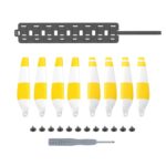 Sunnylife MM3-SN443 para palas de hélice Mini 3 Pro + bolsa de almacenamiento plegable de silicona, Yellow Strip+Gray Bag