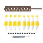 Sunnylife MM3-SN443 para palas de hélice Mini 3 Pro + bolsa de almacenamiento plegable de silicona, Yellow Strip+Brown Bag