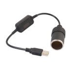 2 uds USB de coche a enchufe de encendedor de cigarrillos 5V a 12V Cable adaptador de corriente Boost, 120cm - Imagen 2
