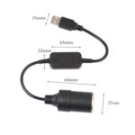2 uds USB de coche a enchufe de encendedor de cigarrillos 5V a 12V Cable adaptador de corriente Boost, 120cm - Imagen 3