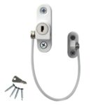 Limitador de empuje de ventana de bloqueo de seguridad anticaída de gran altura para niños, color:, White
