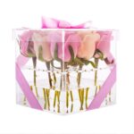Caja de regalo de acrílico transparente cuadrada Caja de flores, 9 Holes - Imagen 2