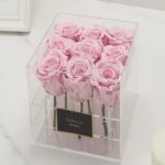 Caja de regalo de acrílico transparente cuadrada Caja de flores, 9 Holes - Imagen 4