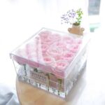 Caja de regalo de acrílico transparente cuadrada Caja de flores, 16 Holes - Imagen 2