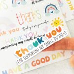 Etiqueta engomada del sello de la caja de regalo de la etiqueta engomada del agradecimiento del arco iris Pegatina - Imagen 2