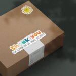 Etiqueta engomada del sello de la caja de regalo de la etiqueta engomada del agradecimiento del arco iris Pegatina - Imagen 5