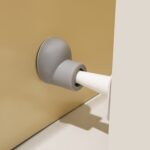 4 juegos de bloqueador de puerta anticolisión de silicona para el hogar con succión de puerta de zapato de punta redonda, 4 Sets Gray+White