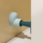 4 juegos de bloqueador de puerta anticolisión de silicona para el hogar con succión de puerta de zapato de punta redonda, 4 Sets Deep Blue+Light Blue
