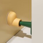 4 juegos de bloqueador de puerta anticolisión de silicona para el hogar con succión de puerta de zapato de punta redonda, 4 Sets Pine Green+Light Yellow