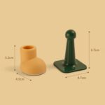 4 juegos de bloqueador de puerta anticolisión de silicona para el hogar con succión de puerta de zapato de punta redonda, 4 Sets Orange Red+Light Pink - Imagen 3