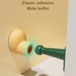 4 juegos de bloqueador de puerta anticolisión de silicona para el hogar con succión de puerta de zapato de punta redonda, 4 Sets Orange Red+Light Pink - Imagen 4