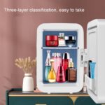 Refrigerador de doble uso para coche doméstico de 4L y 45 W con espejo de maquillaje con luz táctil, enchufe CN, 4L Dual Purpose Refrigerator - Imagen 3