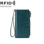 1669 RFID Anti-magnético Anti-robo Retro Cartera larga Titular de la tarjeta Bolsa de documentos, Red Wine, Azul de pavo real, Negro de Medianoche, Retro Brown, Lotus Color, Ancient Yellow