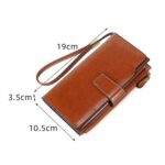 1669 RFID Anti-magnético Anti-robo Retro Cartera larga Titular de la tarjeta Bolsa de documentos, Red Wine, Azul de pavo real, Negro de Medianoche, Retro Brown, Lotus Color, Ancient Yellow - Imagen 3