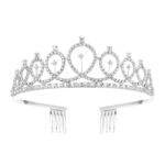 WM-02 Crystal Diamond Fiesta de cumpleaños Boda Updo Crown, Silver