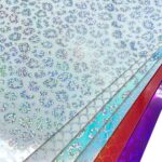 Gráficos de bricolaje de vinilo autoadhesivo degradado para la decoración de la calcomanía de la ventana del hogar, Blue Leopard Print 30.5cm x 50cm - Imagen 3