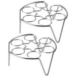 2 estantes para huevos al vapor de acero inoxidable para cocina, estilo:, 4.0 Line High Feet