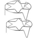 2 estantes para huevos al vapor de acero inoxidable para cocina, estilo:, 4.0 Line 6-pointed Star High Feet