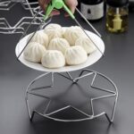 2 estantes para huevos al vapor de acero inoxidable para cocina, estilo:, 4.0 Line 6-pointed Star High Feet - Imagen 2