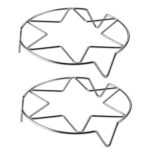 2 estantes para huevos al vapor de acero inoxidable para cocina, estilo:, 4.0 Line 6-pointed Star Short Feet