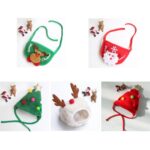 Gorro navideño para mascotas Suministros festivos para aderezos de saliva, Bibs Red - Imagen 2