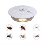 Lámpara de trampa para pulgas para el hogar Trampa para interiores Mosquito Moscas Lámpara para cucarachas, Pearl White