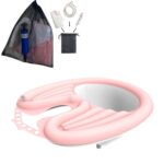 Cuidado del cabello del lavabo del champú reclinable para embarazadas y ancianos del hogar, Pink+Drain Pocket