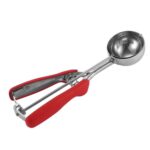Cuchara para helado con mango de silicona de acero inoxidable 304, diámetro, 6cm