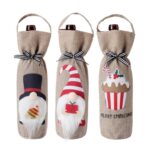 2 piezas de suministros de decoración navideña, funda para botella de champán, bolsa de vino tinto - Imagen 2