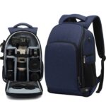 Mochila catiónica SLR Mochila impermeable para fotografía con orificio para cable de auriculares, Azul, Negro, Rojo - Imagen 2