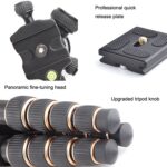 Trípode de fibra de carbono QingZhuangShiDai Q666C portátil para fotografía de viaje con rótula de bola para cámara SLR, Q666C(Black) - Imagen 3