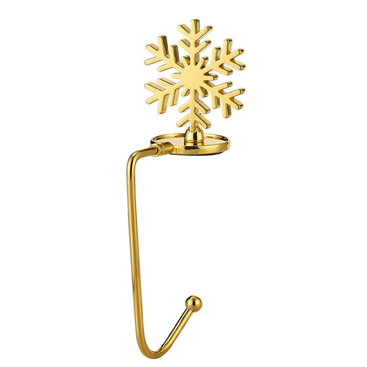 TBD0602796205.jpg 2 PCS D1013 Gancho decorativo de Navidad Colgador de Navidad de dibujos animados, Especificaciones:, Gold Snowflake - Imagen 1