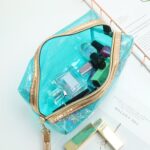 Bolsa de cosméticos portátil transparente con láser de PVC Bolsa de aseo de viaje, Rojo, Verde, Negro, Violeta, Naranja, Rosado, Azul de lago, Plata - Imagen 4