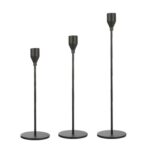 3 PCS / Set Decoración del hogar Candelabro de hierro forjado para bodas, Estilo:, 3 PCS / Set Thin Bottom (Black)