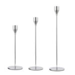 3 PCS / Set Decoración del hogar Candelabro de hierro forjado para bodas, Estilo:, 3 PCS / Set Thin Bottom (Silver)