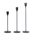 3 PCS / Set Decoración del hogar Candelabro de hierro forjado para bodas, Estilo:, 3 PCS / Set Thick Bottom (Black)