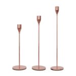 3 PCS / Set Decoración del hogar Candelabro de hierro forjado para bodas, Estilo:, 3 PCS / Set Thick Bottom (Rose Red)