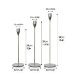 3 PCS / Set Decoración del hogar Candelabro de hierro forjado para bodas, Estilo:, 3 PCS / Set Thick Bottom (Rose Red) - Imagen 2