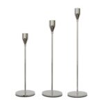 3 PCS / Set Decoración del hogar Candelabro de hierro forjado para bodas, Estilo:, 3 PCS / Set Thick Bottom (Silver)