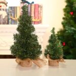 3 piezas de fondo de cáñamo Mini árbol de Navidad centro comercial ventana decoración de escritorio, tamaño:, A-S11 20cm - Imagen 2