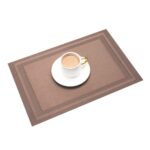Estera de aislamiento de mesa de comedor occidental tejida de PVC para el hogar, Café, Smoke Gray, Sea Green, Light Blue, Black Gold, Beige