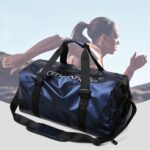 B-316 Bolsa de equipaje impermeable brillante de gran capacidad para fitness, Rojo, Azul, Negro, Gris - Imagen 2