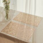 6 manteles individuales con aislamiento duradero de PVC hueco para mesa, Oro, Plata, Copper