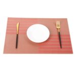 Mantel individual de aislamiento térmico de mesa de PVC de 2 piezas, Rojo, Café, Azul, Gris