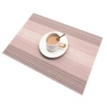 Almohadilla de aislamiento térmico de PVC tejida con gradiente de Navidad de 5 uds., Café, Rojo, Azul oscuro, Light Blue
