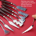 9 PCS Cuchillo de pintura al óleo Graffiti Toning Raspador de madera Herramienta de pintura de arte para estudiantes, Estilo:, E1 - Imagen 4