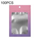 100PCS Bolsa Ziplock de papel de aluminio Bolsa de embalaje sellada con cable de datos de joyería, Tamaño:, 7.5x10cm (Pink Gradually Purple)