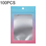 100PCS Bolsa Ziplock de papel de aluminio Bolsa de embalaje sellada con cable de datos de joyería, Tamaño:, 7.5x10cm (Blue Gradually Pink)