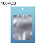 100PCS Bolsa Ziplock de papel de aluminio Bolsa de embalaje sellada con cable de datos de joyería, Tamaño:, 7.5x10cm (Blue Gradient)