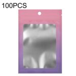 100PCS Bolsa Ziplock de papel de aluminio Bolsa de embalaje sellada con cable de datos de joyería, Tamaño:, 8.5x13cm (Pink Gradually Purple)